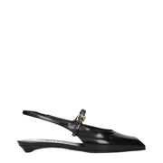 Prada Black Leather Flat Sandals
