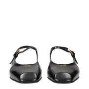 Prada Black Leather Flat Sandals