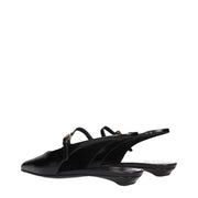 Prada Black Leather Flat Sandals