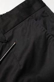 Dolce & Gabbana Black Cotton Tapered Men Formal Trousers Pants