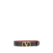 Valentino Garavani Black Calf Leather Bos Taurus Regular Belt