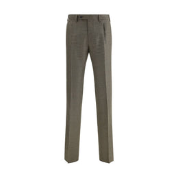 Germano Brown Fleece Wool Casual Pants