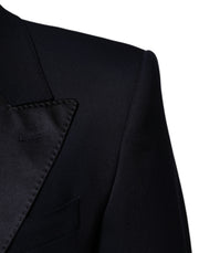 Dolce & Gabbana Black Wool 3 Piece Slim Fit Formal Men Suit
