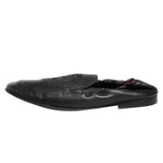 Dolce & Gabbana Black Leather Slip On Men Flat Loafers Shoes
