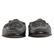 Dolce & Gabbana Black Leather Slip On Men Flat Loafers Shoes
