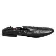 Dolce & Gabbana Black Leather Slip On Men Flat Loafers Shoes