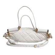 Dolce & Gabbana White Quilted Logo 90's Sicily Belt Waist Fanny Pack Bag
