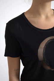 Roberto Cavalli Black Viscose Round Neck CLASS T-shirt