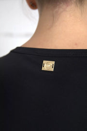 Roberto Cavalli Black Viscose Round Neck CLASS T-shirt