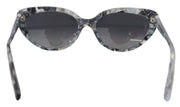 Dolce & Gabbana DG4194 Gray Acetate Logo Plaque Cat Eye Lens Sunglasses