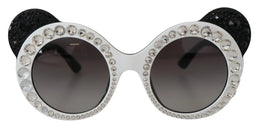Dolce & Gabbana DG4325BM White Black Acetate Crystal Shades Sunglasses