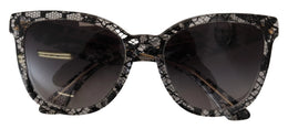 Dolce & Gabbana DG4190 Black Lace Acetate Crystal Round Sunglasses