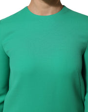 Dolce & Gabbana Green Viscose Acetate Mini Long Sleeve Dress