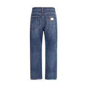 Dolce & Gabbana Blue Cotton Boyfriend Jeans