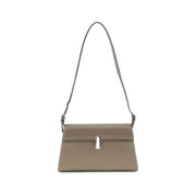 Savette Beige Calf Leather Bos Taurus Shoulder Bag