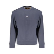 Hugo Boss Blue Cotton Men Sweater