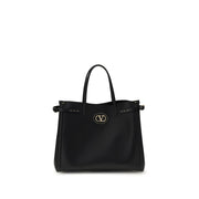 Valentino Garavani Black Calf Leather Bos Taurus Handbag