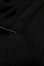 Emporio Armani Black Viscose Blend Shirt Style Belted  Dress