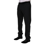 Dolce & Gabbana Black Wool Formal Dress Men Trousers Pants