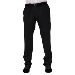 Dolce & Gabbana Black Wool Formal Dress Men Trousers Pants