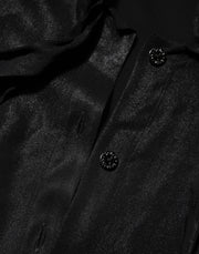 Dolce & Gabbana Black Viscose Long Sleeve Tie Neck Blouse Top