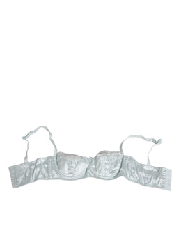 Dolce & Gabbana Light Blue Silk Semi-Padded Balconette Underwear