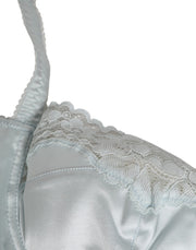 Dolce & Gabbana Light Blue Silk Semi-Padded Balconette Underwear