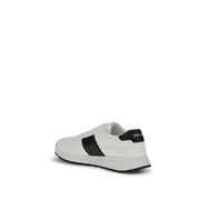Prada White Calf Leather Bos Taurus Low Top Sneakers