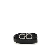 Ferragamo Black Calf Leather Bos Taurus Regular Belt