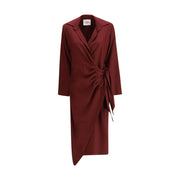 Crida Milano Bordeaux Silk Casual Dress
