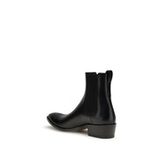 Tom Ford Black Calf Leather Bos Taurus Chelsea Boots