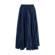 Sara Roka Blue Polyester Midi Skirt