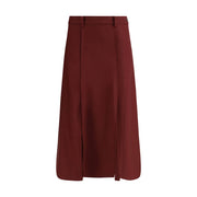 Crida Milano Bordeaux Wool Midi Skirt