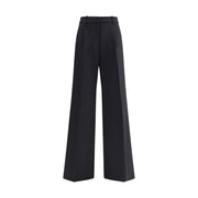 True Royal Black Wool Casual Pants