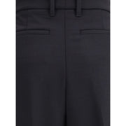 True Royal Black Wool Casual Pants