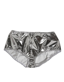 Dolce & Gabbana Silver Metallic High Waist Bikini Bottom Women  Underwear
