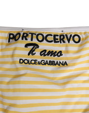 Dolce & Gabbana White Yellow Stripe Tie Side Logo Underwear