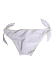 Dolce & Gabbana White Side Tie Logo Bikini Bottom Underwear