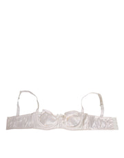 Dolce & Gabbana White Silk Satin Balconnet Lingerie Bra Underwear