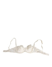 Dolce & Gabbana White Silk Satin Balconnet Lingerie Bra Underwear
