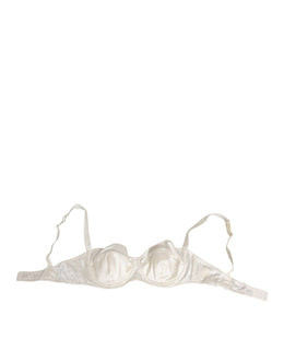 Dolce & Gabbana White Silk Satin Balconnet Lingerie Bra Underwear
