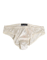 Dolce & Gabbana White Silk Satin Lingerie Panty  Underwear