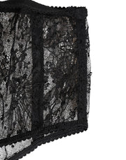 Dolce & Gabbana Black Lace Polka Dot Mesh High Waist Underwear