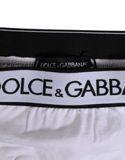 Dolce & Gabbana White Logo Waistband Modal Cotton Thong  Underwear