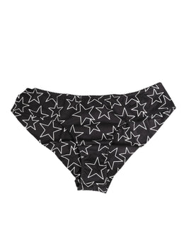 Dolce & Gabbana Black White Star Print Cotton Slip Panty Underwear