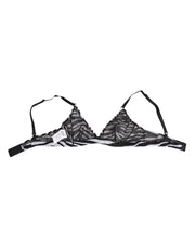 Dolce & Gabbana Black White Zebra Print Sheer Mesh Bralette Underwear