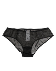 Dolce & Gabbana Black Sheer Mesh Lace Polka Dot Logo Underwear