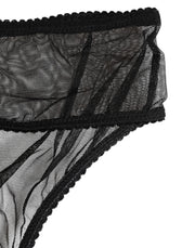 Dolce & Gabbana Black Sheer Mesh Lace Bikini Briefs Underwear