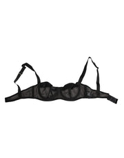 Dolce & Gabbana Black Sheer Mesh Underwire Bra  Underwear