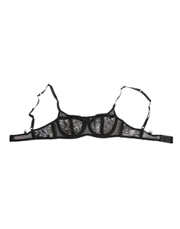 Dolce & Gabbana Black Floral Lace Sheer Underwire Bra Underwear